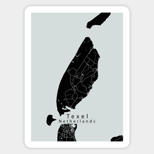 Texel Netherlands Island Map dark Sticker by Robin-Niemczyk